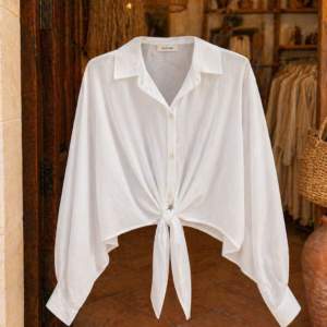 TOP CUELLO CAMISERO MANGA GLOBO